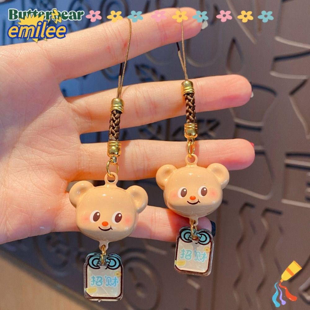 เอมิลี เนยหมีพวงกุญแจ,การ์ตูนคู่ของขวัญโทรศัพท์โซ่จี้,น่ารักแขวนเครื่องประดับกระเป๋าเป้สะพายหลังพวงกุญแจอุปกรณ์เสริมกระเป๋า