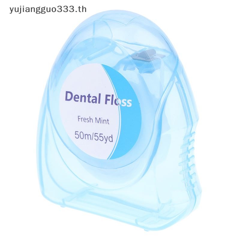 # Th # 50M/กล่อง Micro Wax Peppermint Flavour Floss Interdental Brush ไม้จิ้มฟันแบบแท่งไหมขัดฟัน Pick Oral Hygiene Clean Wire .