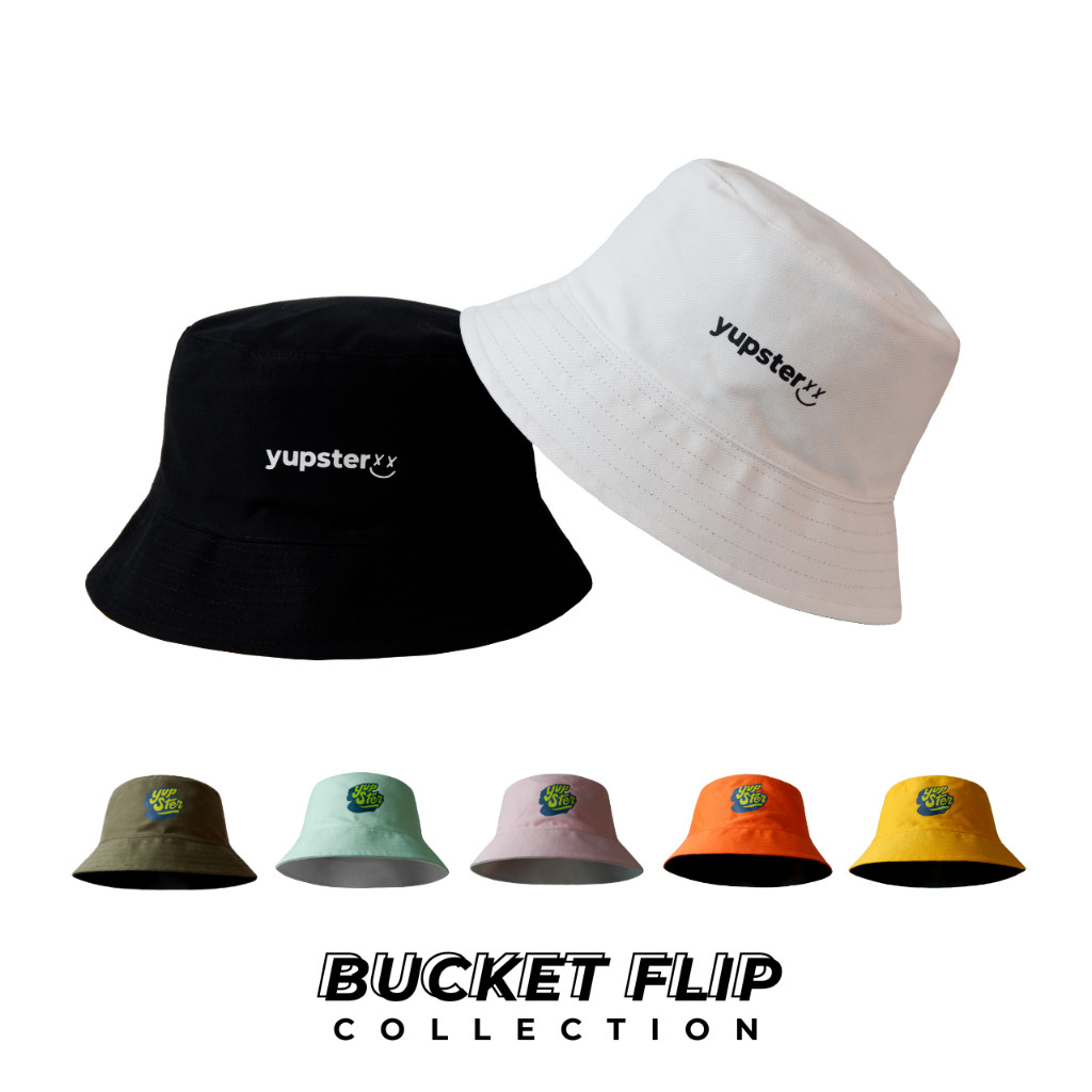 YUPSTER หมวกบักเก็ต รุ่น BUCKET FLIP [ สวมได้ 2 ด้าน 2 สี ] หมวกแฟชั่น หมวกแคมป์ปิ้ง หมวกกันแดด บัคเก็ต