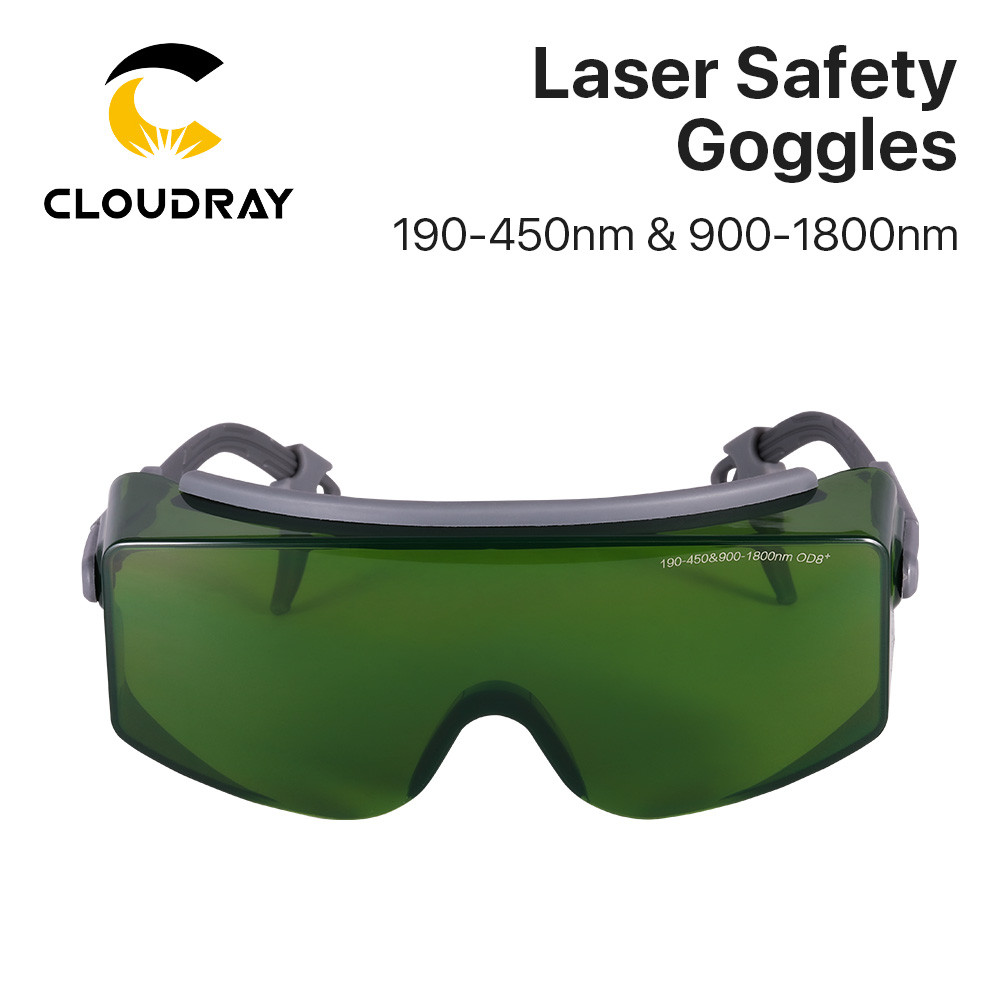 Cloudray ป้องกันแว่นตาเลเซอร์แว่นตานิรภัย 190-450nm & 900-1800nm OD8 + CE สําหรับไฟเบอร์เลเซอร์เครื่องหมายและตัด
