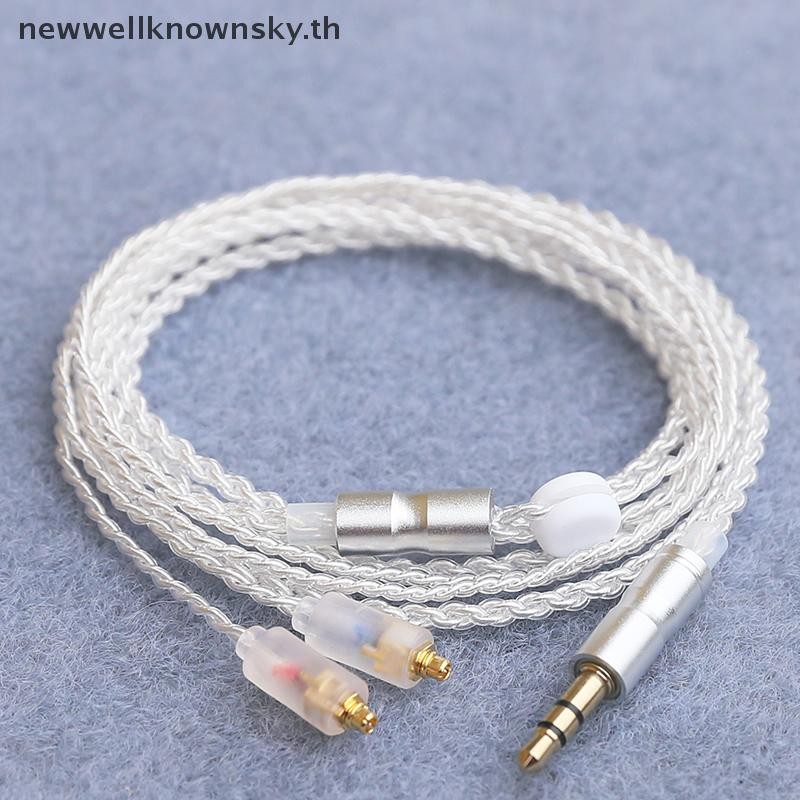 ใหม่ HiFi หูฟังอัพเกรดสาย MMCX 3.5 มม.1.2 M Silver Plated Core สําหรับ Sennheiser IE200/IE300/IE600/