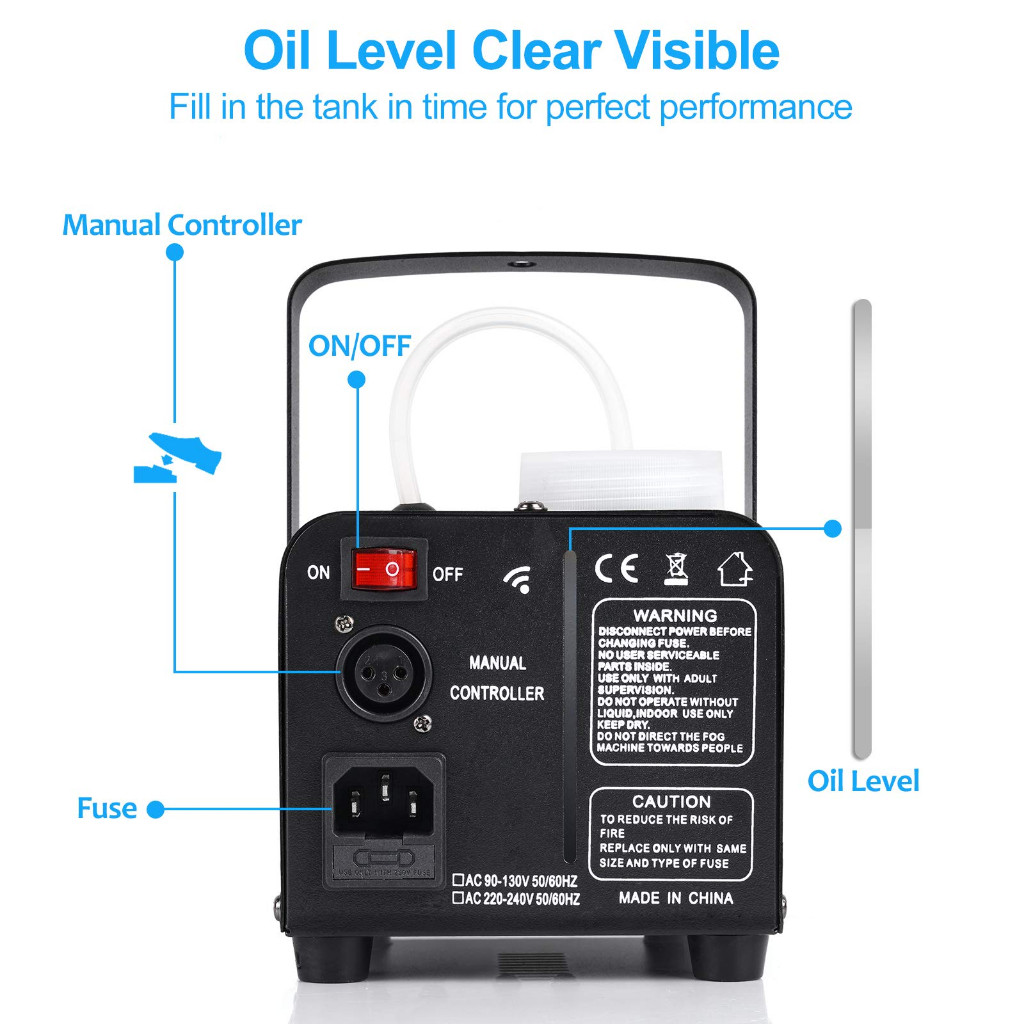 มีรีโมท เครื่องทำควัน เครื่องทำไดรไอซ์ สำหรับไฟดิสโก้เลเซอร์ เครื่องทำควัน เวที led Fog Smoke machine 1500w/1200w/500w - รูปที่ 6