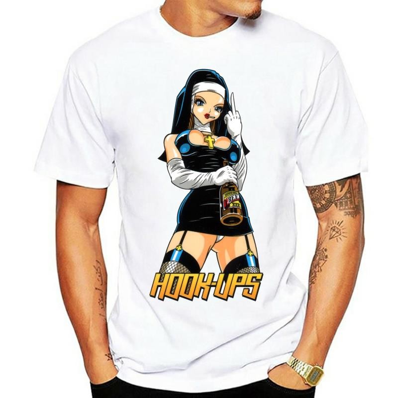 Hook Ups เซ็กซี่แม่ชีใหม่เสื้อยืดสําหรับบุรุษ S,M,L,Xl,2Xl Usa ขนาดขนาดใหญ่ Tee เสื้อ