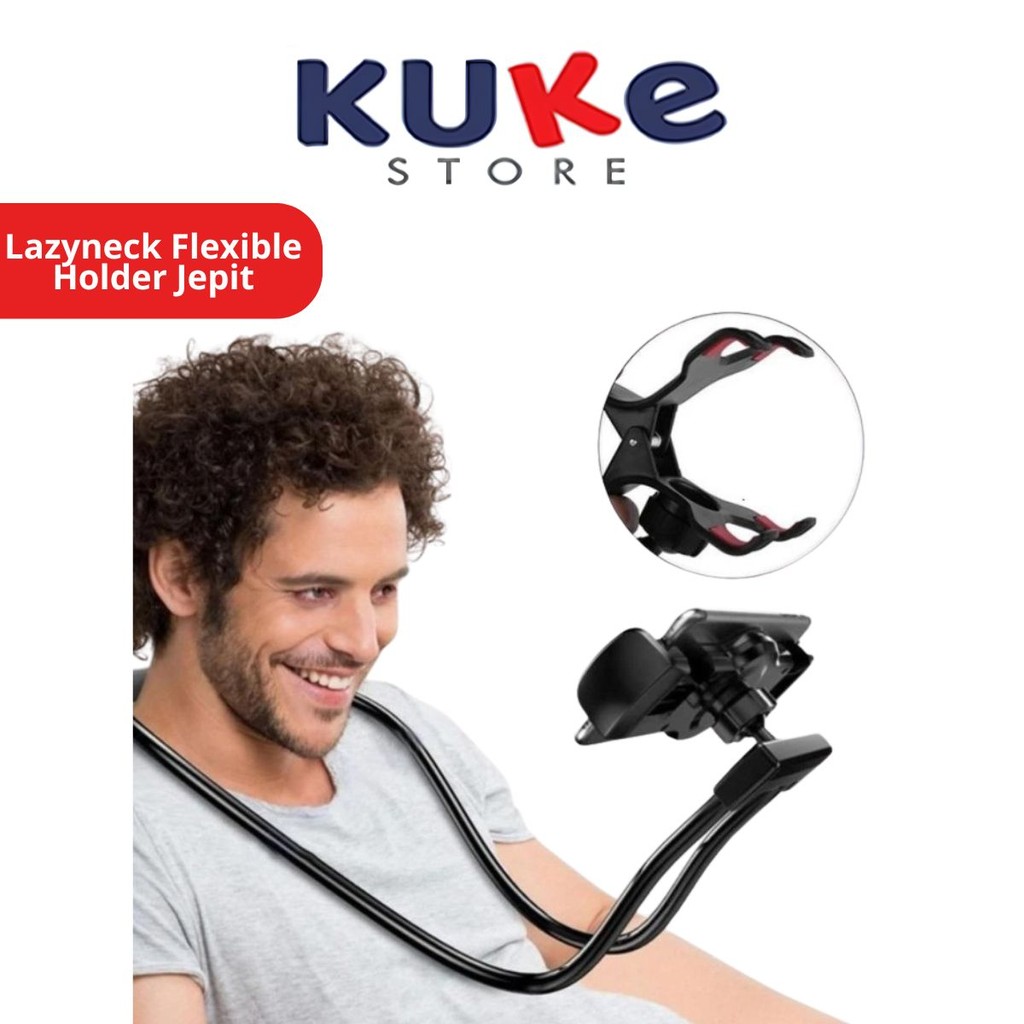 KUKE Lazyneck รุ่นคลิปออนยืดหยุ่น/ที่วางโทรศัพท์คอผู้ถือโทรศัพท์มือถือ HP Clip-on Narsis แขวนรถที่นั