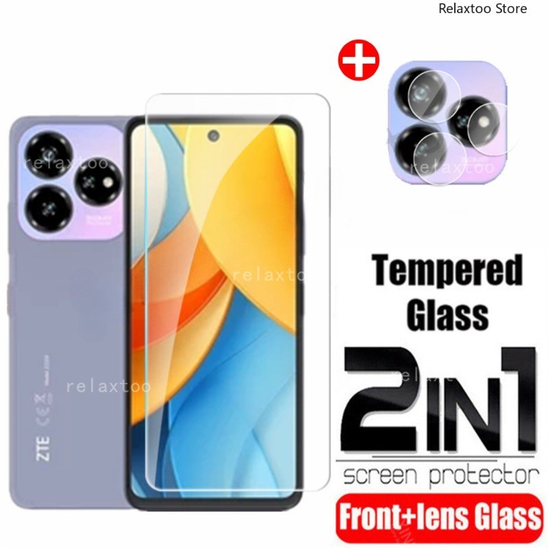 2in1 คลุมทั้งหมดหน้าจอกระจกนิรภัยสําหรับ ZTE Nubia V60 V 60 nubiaV60 ZTENubiaV60 ออกแบบ 4G 5G โทรศัพท์ป้องกันหน้าจอด้านหลังเลนส์กล้องโทรศัพท์ฟิล์มแก้ว