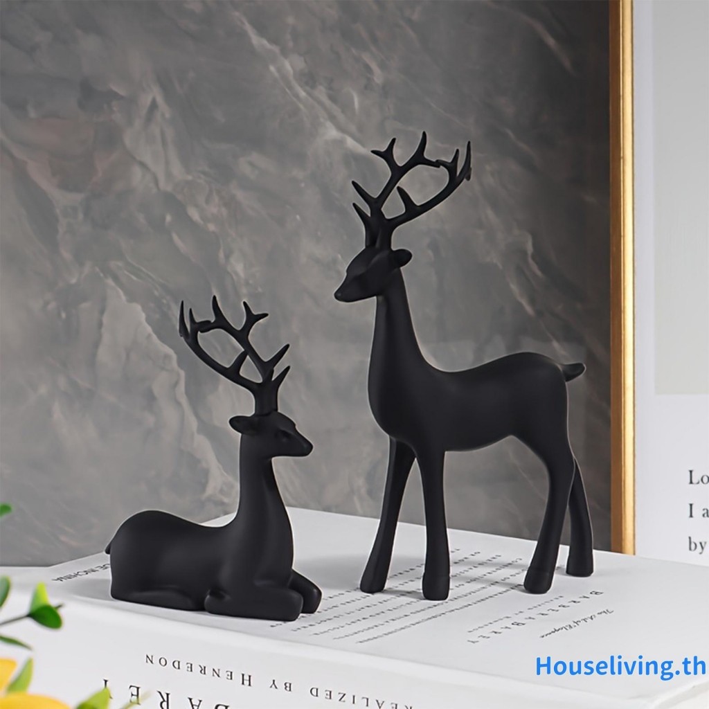 Modern Reindeer Figurines Matte รูปปั้น Elk ประติมากรรมตกแต่งสําหรับห้องนั่งเล่นห้องนอนสํานักงาน