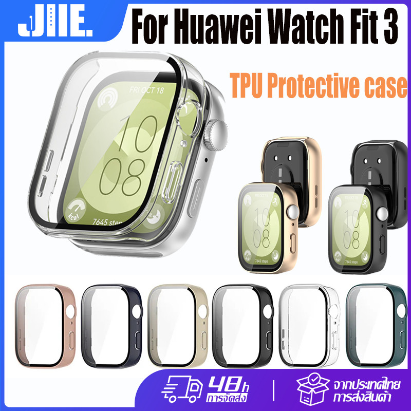 สําหรับ Huawei Watch Fit3 กระจกนิรภัยเคส Huawei Watch Fit3 เคสนาฬิกา Huawei Watch Fit3 TPU เคส