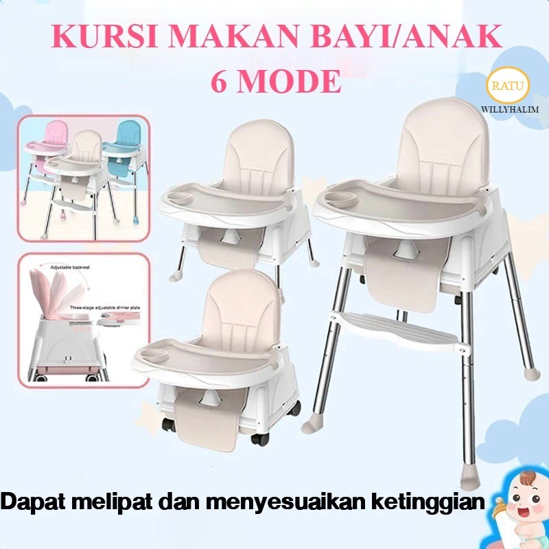 เก้าอี้ทานอาหารเด็ก 6 in 1 มัลติฟังก์ชั่น Baby Booster เก้าอี้สูงและเก้าอี้มื้ออาหารเด็กเก้าอี้รับประทานอาหารเด็กวัยหัดเดิน rt