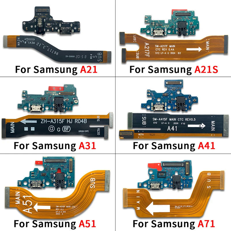 USB ชาร์จบอร์ดพอร์ตเมนบอร์ดหลัก Flex สําหรับ Samsung A21 A21S A31 A41 A51 A71
