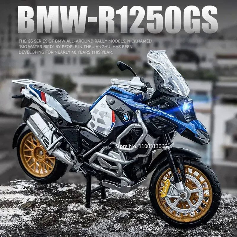 1:12 Scale BMW Motorcycle Diecasts Model R1250 GS Alloy Motorcycle Toy Highly Simulated Static Motor