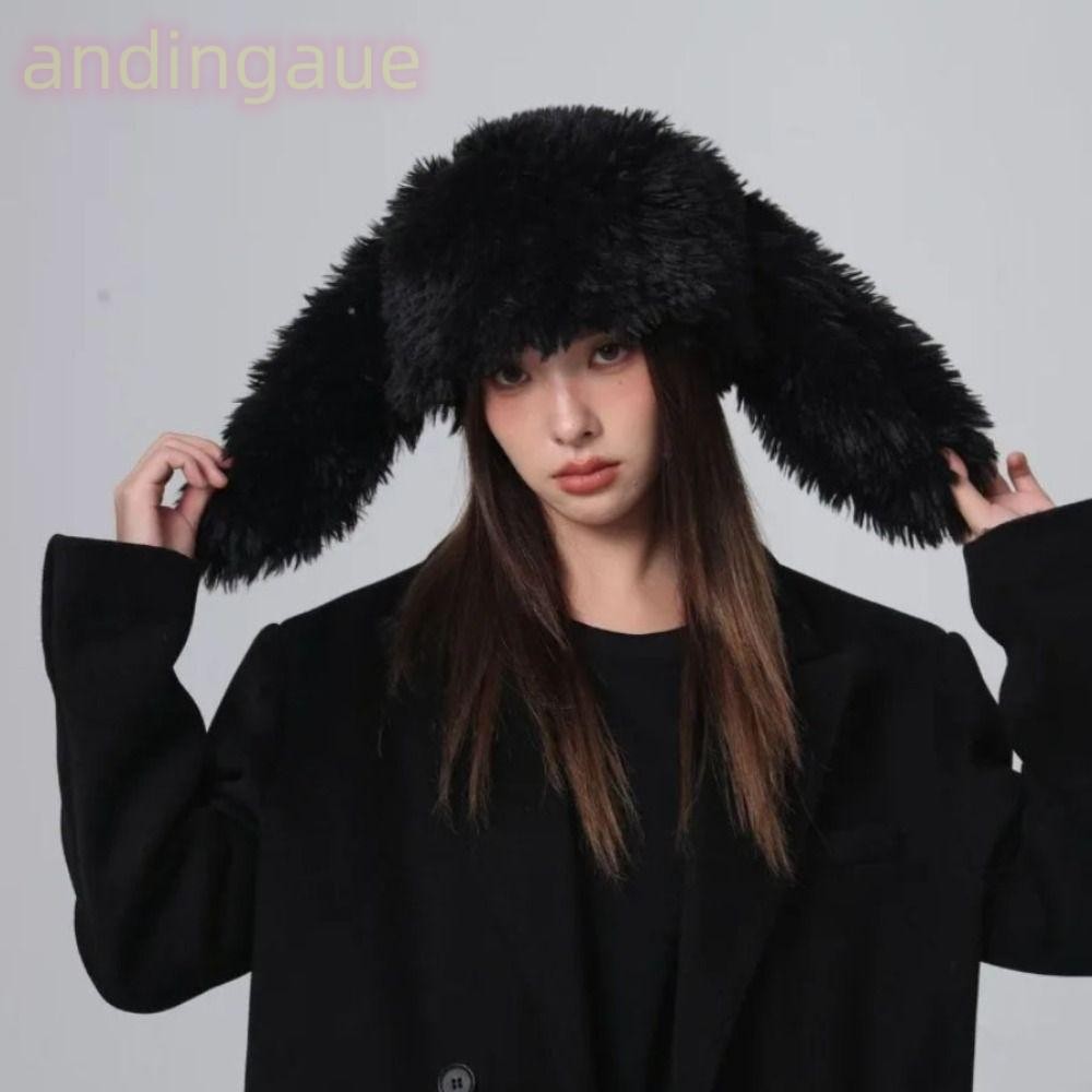Andin หมวกหูกระต่ายยาว, หูกระต่ายอุ่น Beanies หมวก, อีสเตอร์คอสเพลย์กระต่ายหมวกฤดูหนาวน่ารักหญิง