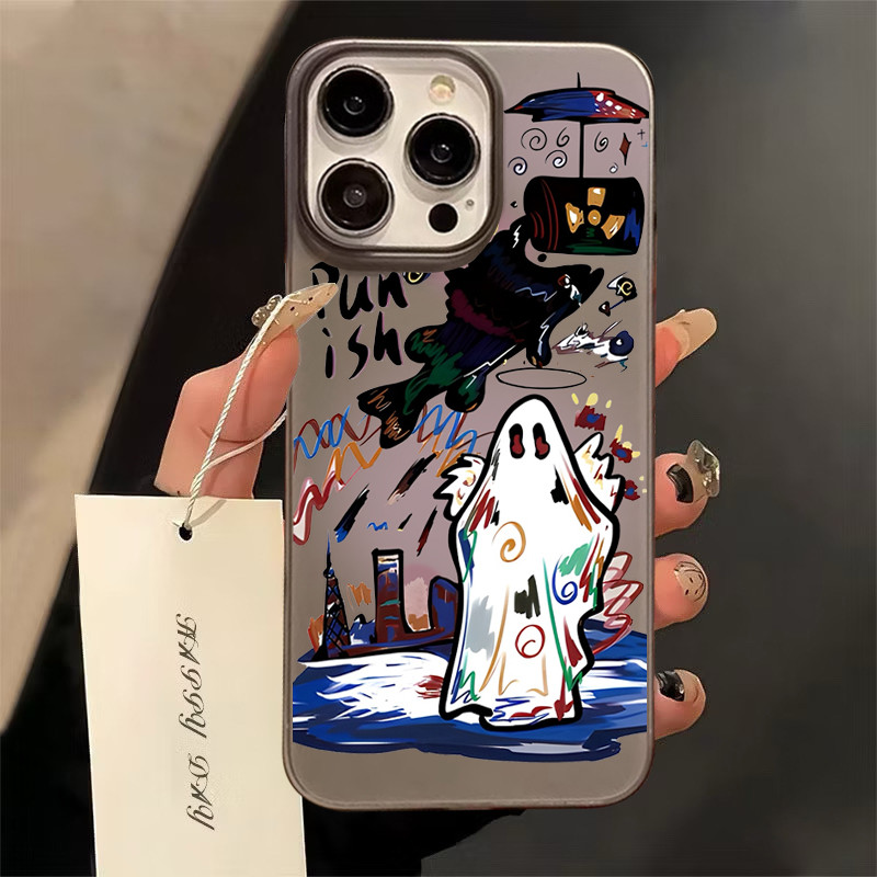 เคส ไอโฟน For iPhone 13 14 15 สากล เคสโทรศัพท์มือถืออะคริลิคใส ผีกราฟฟิตีบุคลิกภาพ11 12 ProMax 7 8Plus X XSMax XR กันกระ