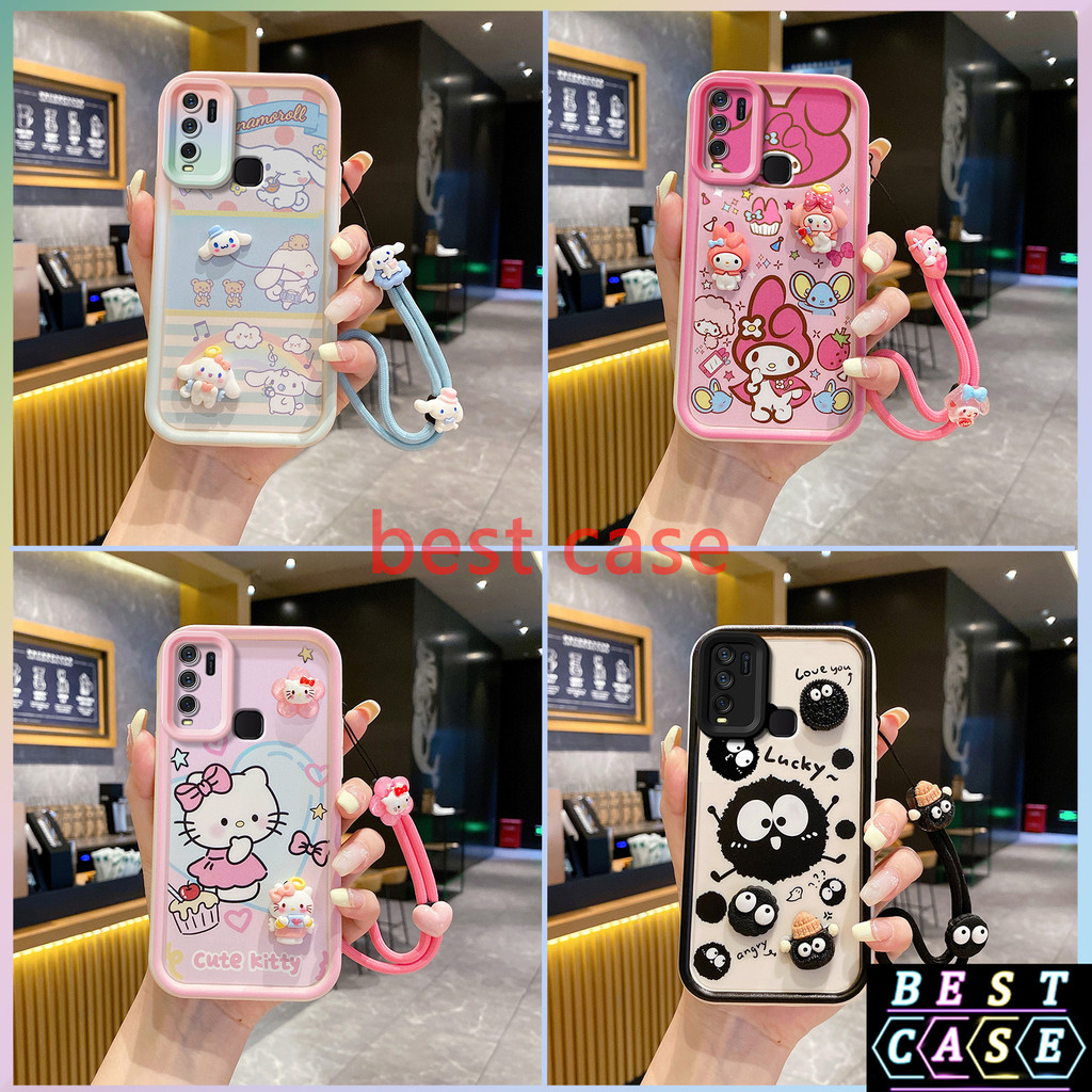 เคส Vivo Y50 เคส Vivo Y30 เคส Vivo Y30i เคส Cinnamoroll และ ‌Hello Kitty ลายการ์ตูนสามมิติรูปตุ๊กตาเคสโทรศัพท์นุ่มน่ารัก XX-TYGZ