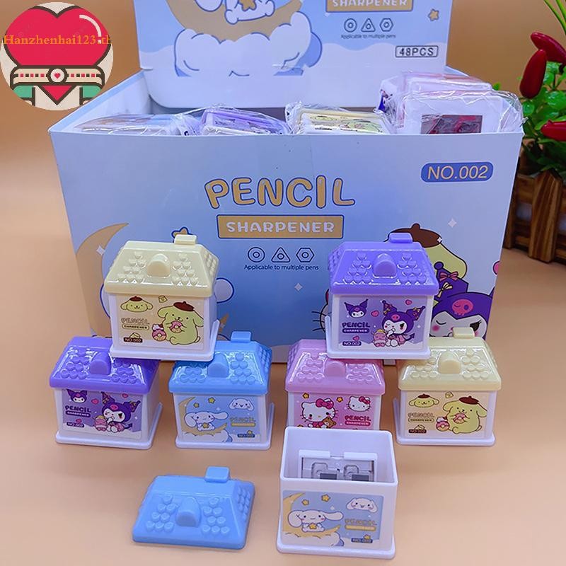 Hanhai 1PC Sanrio Labubu การ์ตูนกบเหลาดินสอ House School นักเรียนอะนิเมะ Hello Kitty กบเหลาดินสอน่ารักเครื่องเขียนอุปกรณ์ TH