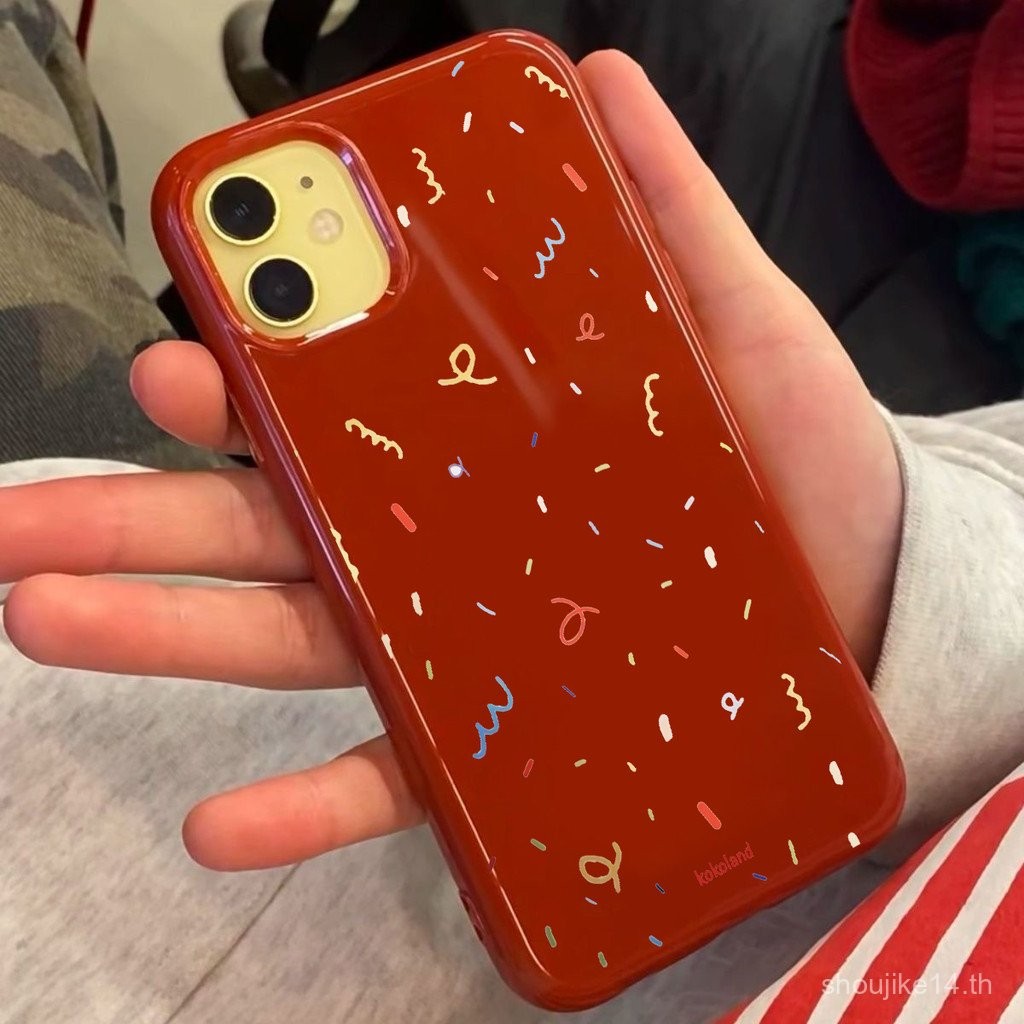 เคสโทรศัพท์มือถือสำหรับ iphone16ลายริบบิ้นเฉพาะกลุ่ม13แอปเปิ้ล12pro ผิวมันวาว11เปลือกวุ้น XR ป้องกันสิ่งสกปรกรูใหญ่