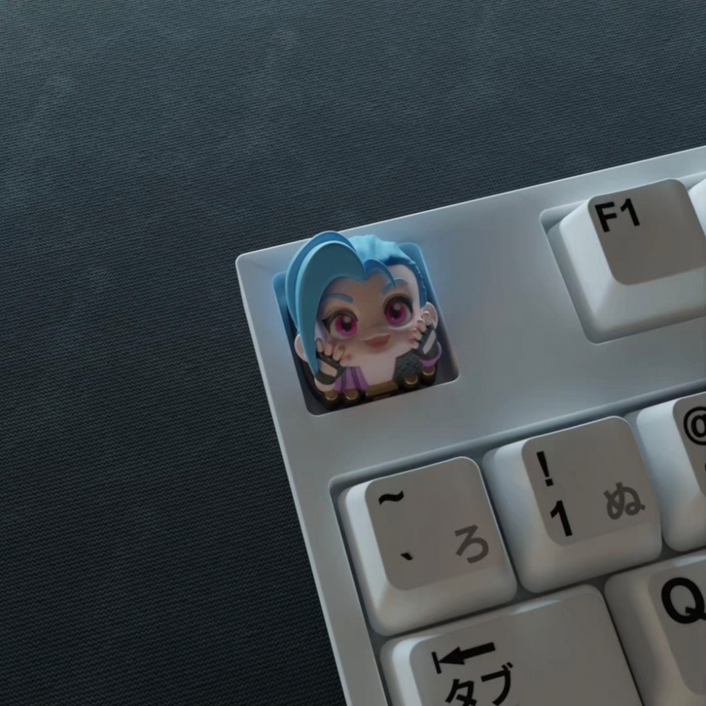 Jinx Keycap League of Legends Keycap คีย์บอร์ดเชิงกลที่กําหนดเองสามมิติ Creative Keycap wooting