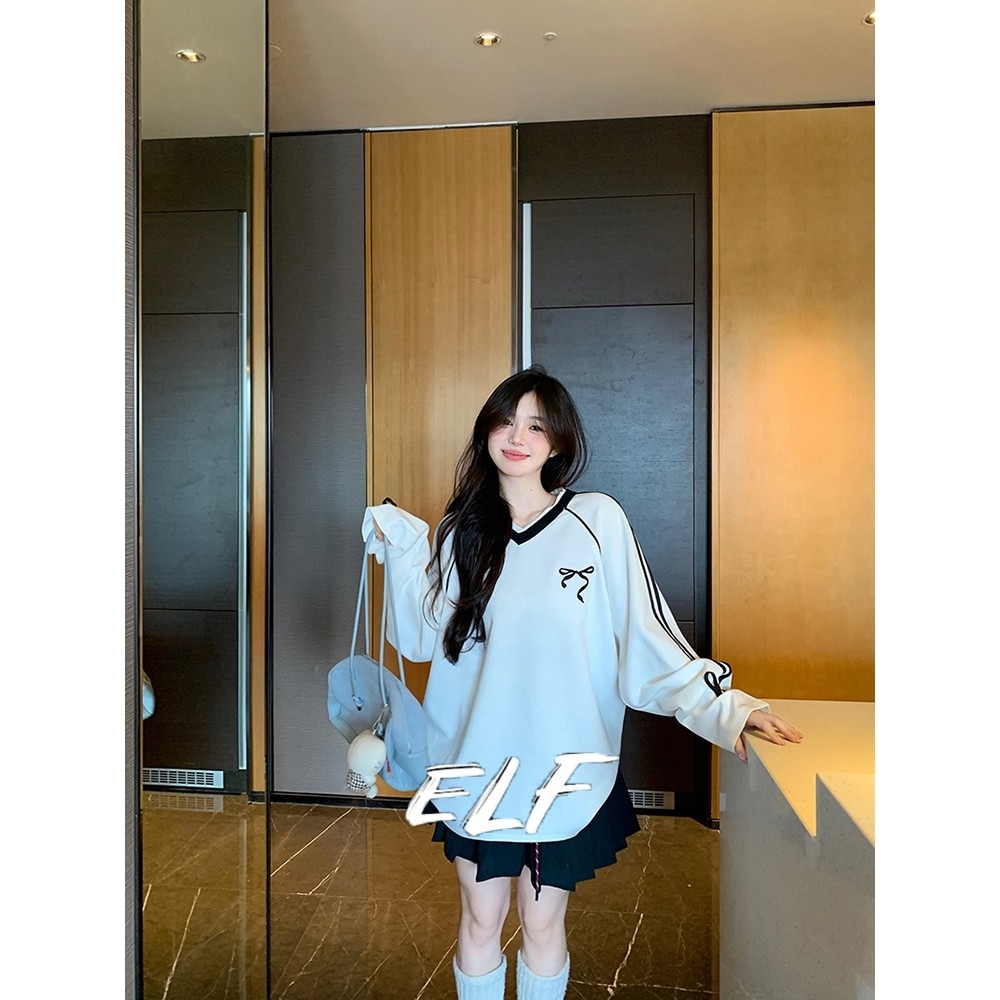 เสื้อยืดกีฬาเกาหลี American Bow เสื้อยืดแขนยาว