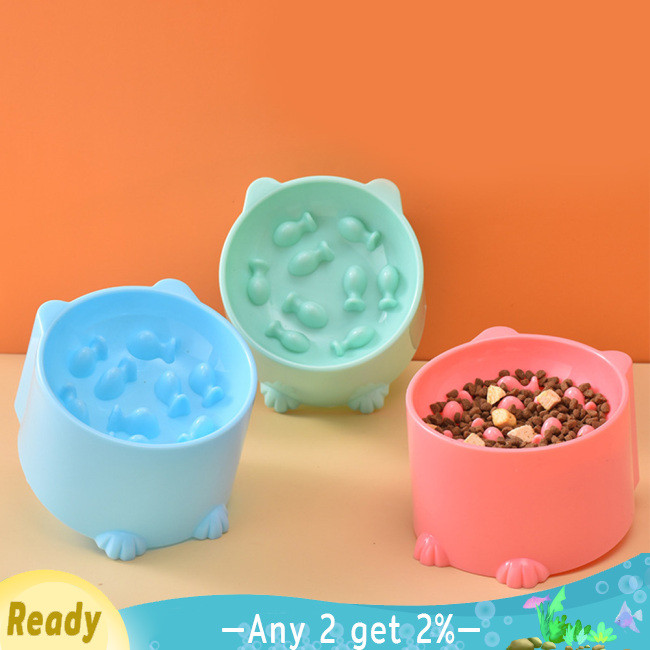 Wuyuans ช้า Feeder ชามแมว, ยกปริศนา Feeder, Anti Vomiting Cat Slow Feeder, ชามอาหารสุนัข, ช้ากินแมวปริศนา Feeders ชามแมวสําหรับอาหารสัตว์เลี้ยงในร่ม
