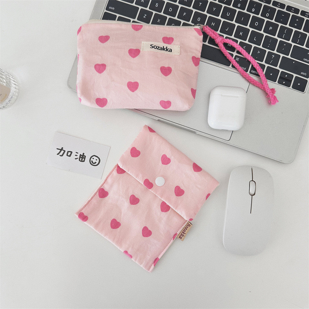 พร้อมส่ง🇹🇭 A037 กระเป๋าเครื่องสำอาง หัวใจ ถุงหูรูด กระเป๋าเชือกรูด กระเป๋าใส่ของ กระเป๋าจัดระเบียบ - รูปที่ 3