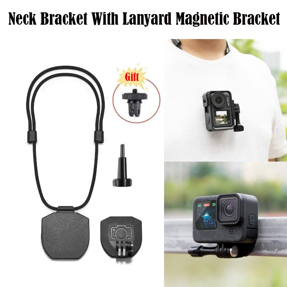 สายคล้องคอแม่เหล็ก Hold Mount Strong วงเล็บหน้าอกแม่เหล็กสําหรับ Insta360X5 X4 Go3s DJI Action 5 PRO/4/3 ACE PRO 2 Gopro 13 12 11 10 9 อุปกรณ์เสริมสําหรับกล้องกีฬา