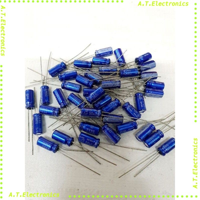 ถูกสุด! capacitor มีขั้ว 2.2uf 50v จำนวน 5ตัว