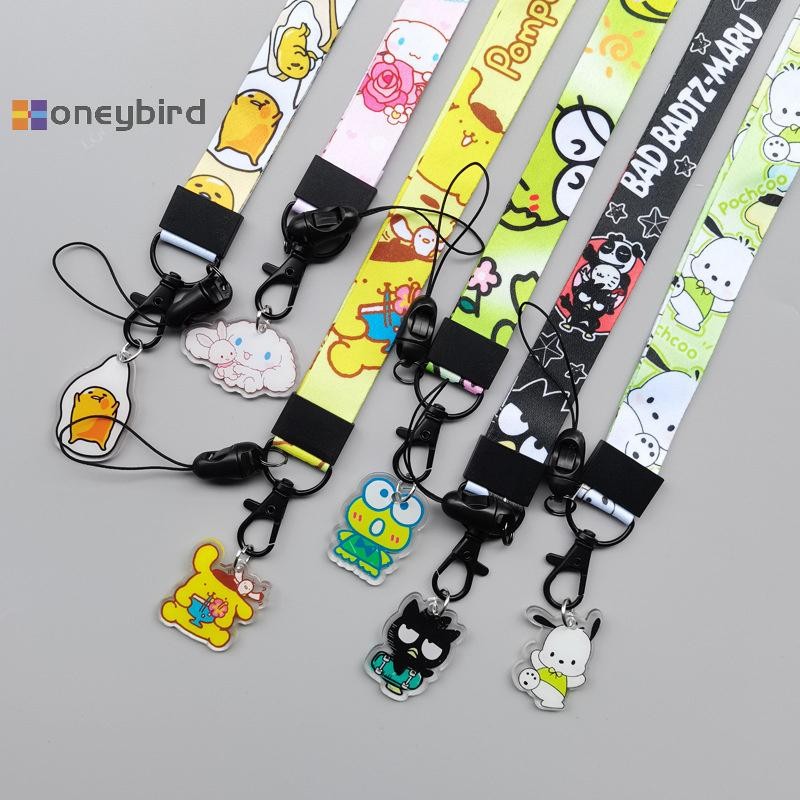Honeybird อบเชยภาพเคลื่อนไหวโทรศัพท์ Lanyard สายคล้องคอความร้อน Transfer Webbing Pochacco การ์ตูนพวงกุญแจจี้ ID ผู้ถือบัตรสายคล้องของขวัญ Nice