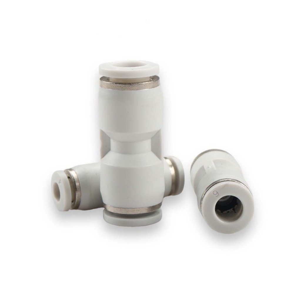 ข้อต่อลม 2 ทาง แบบตรง ข้อต่อตรง สีขาว PU Fitting 6-14mm