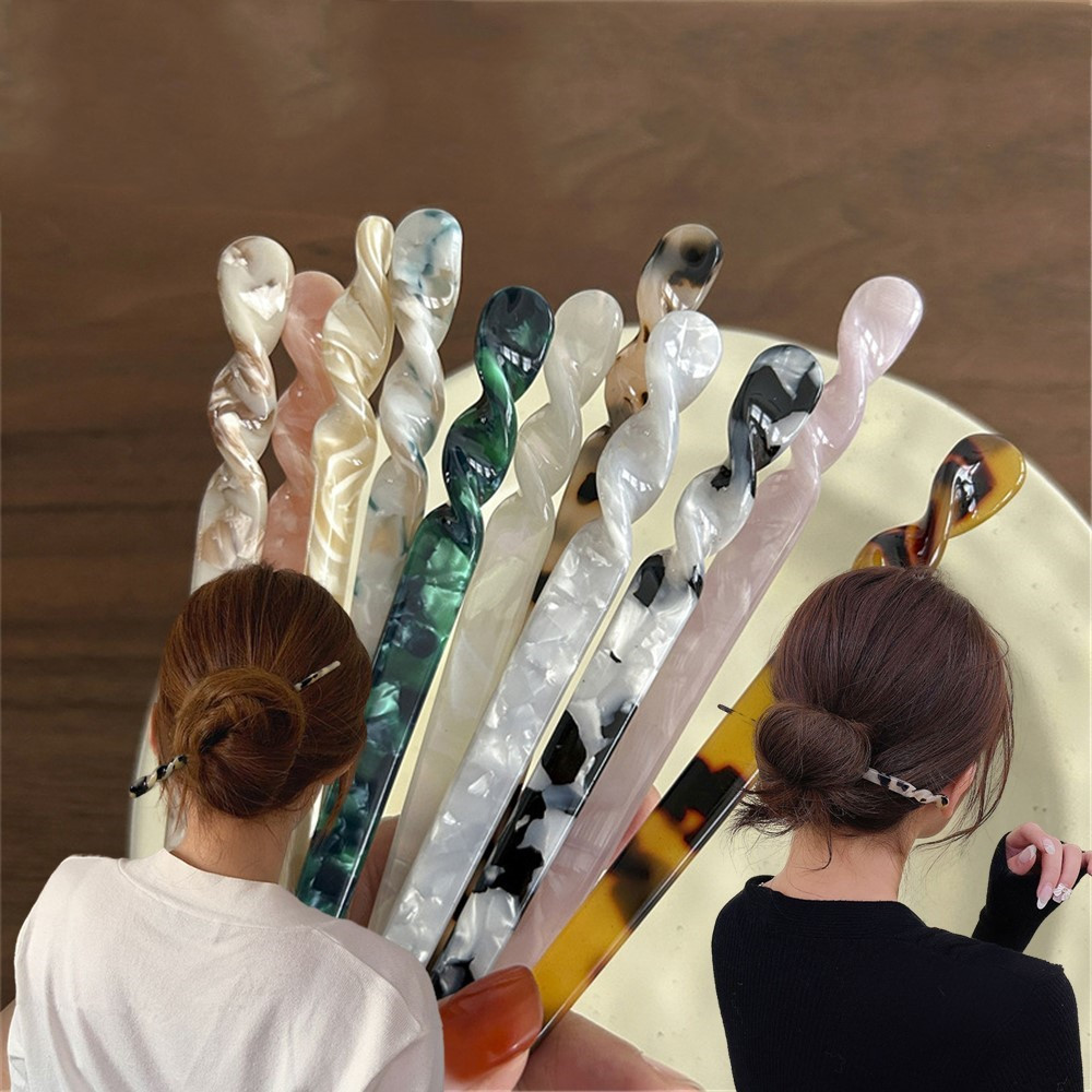 Retro Simple ดอกไม้ Acetate Hairpin จีนอเนกประสงค์อารมณ์ Hairpins แฟชั่นอุปกรณ์เสริมผม