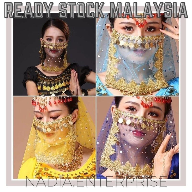 อุปกรณ์เสริม ARABIC DINNER LUXURY WEDDING FOREHEAD CHAIN HEADDRESS ARABIAN FACE VEILA BELLY DANCE CO