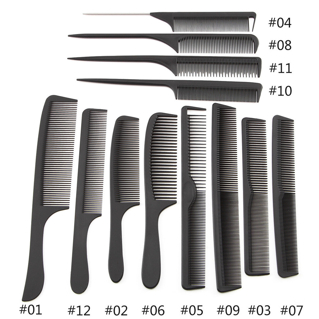 10/12pcs Anti-static Hairdressing หวี Tangled ตรงแปรงผมสาวหวีหางม้า ผม Smooth จัดแต่งทรงผมเครื่องมือ