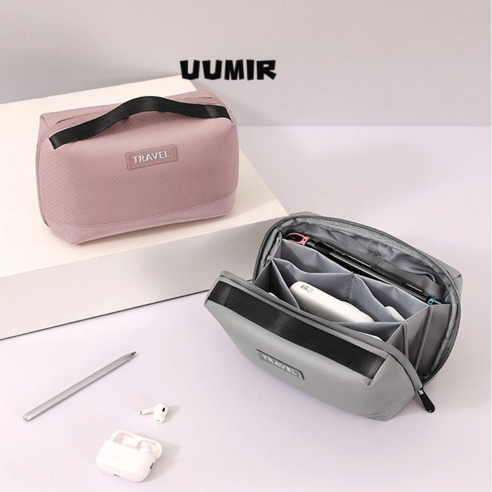 Uumir กระเป๋าเก็บของ,กันน้ําแบบพกพา Travel Tech Organizer Bag, 2024 PU Wear-resisting Travel Accessories Electronics Organizer Pouch Travel