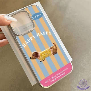 การ์ตูนน่ารักสีสันสดใสลูกสุนัขลายทางนุ่ม เคส IPhone 17 AIR 15 11 16 13 12 14 Pro Max XR 14 16 15 7 8 Plus X XS SE 2020
