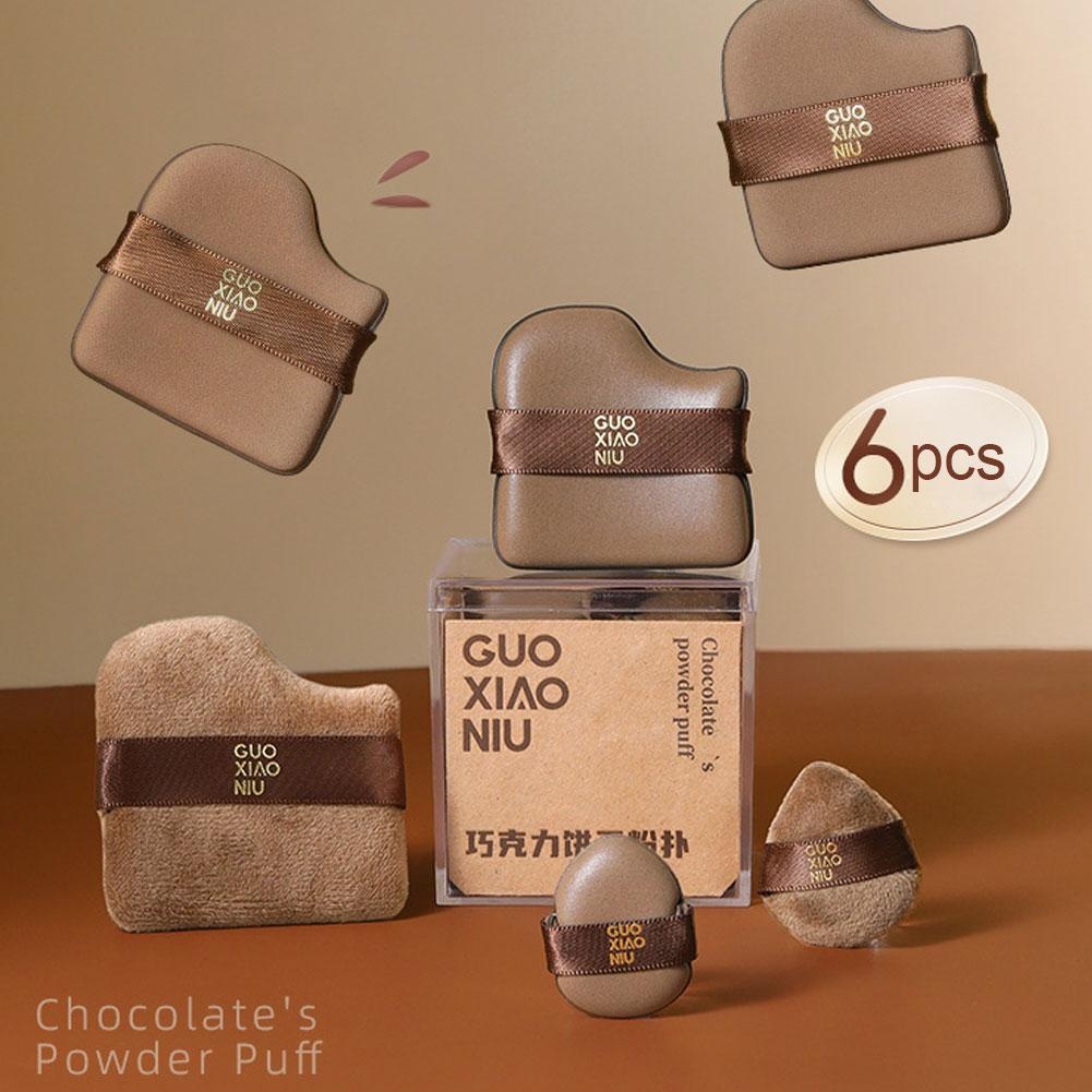 ช็อกโกแลตบิสกิตแป้งพัฟเบาะลมเครื่องสําอางฟองน้ําเครื่องมือผ้าฝ้ายความงามฟองน้ําแห้ง/เปียก