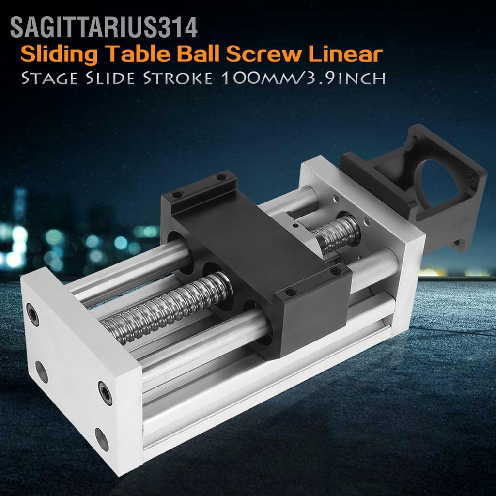 Sagittarius314 1 PC ความแม่นยำสูงด้วยตนเองตารางเลื่อนสกรูบอลเชิงเส้นสไลด์จังหวะ 100 มม./3.9 นิ้ว