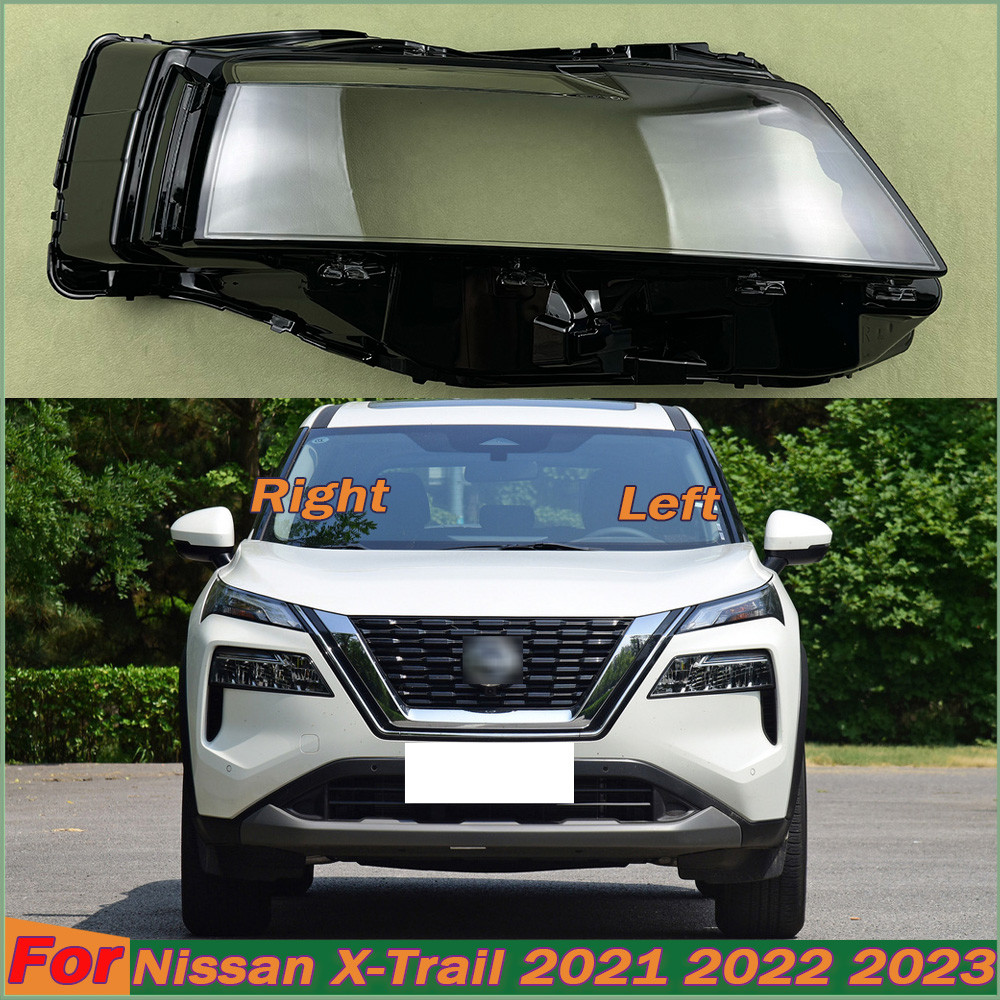 สําหรับ 2021 2022 2023 Nissan X-Trail ไฟหน้าฝาครอบไฟหน้าเลนส์โปร่งใสโคมไฟ Shell Plexiglass เปลี่ยนโค