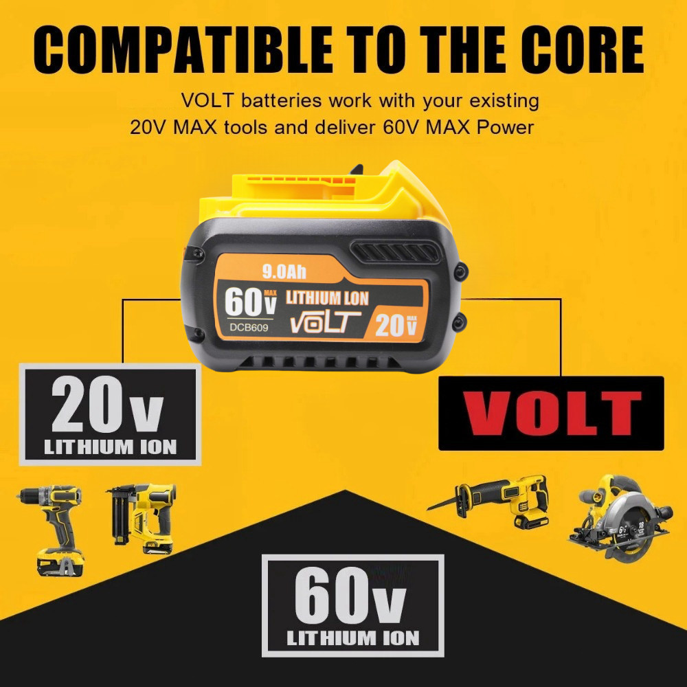 DEWALT แบตเตอรี่ รุ่น DCB609 60V/20V 9.0Ah Li-ion Battery เครื่องมือไฟฟ้า
