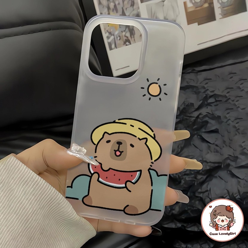 ส่งจากไทย แตงโม Capybara เคส IPhone 16 11 15 13 14 12 Pro Max XR 14plus 8 7plus Xs Max Skin-friendly Mate Case