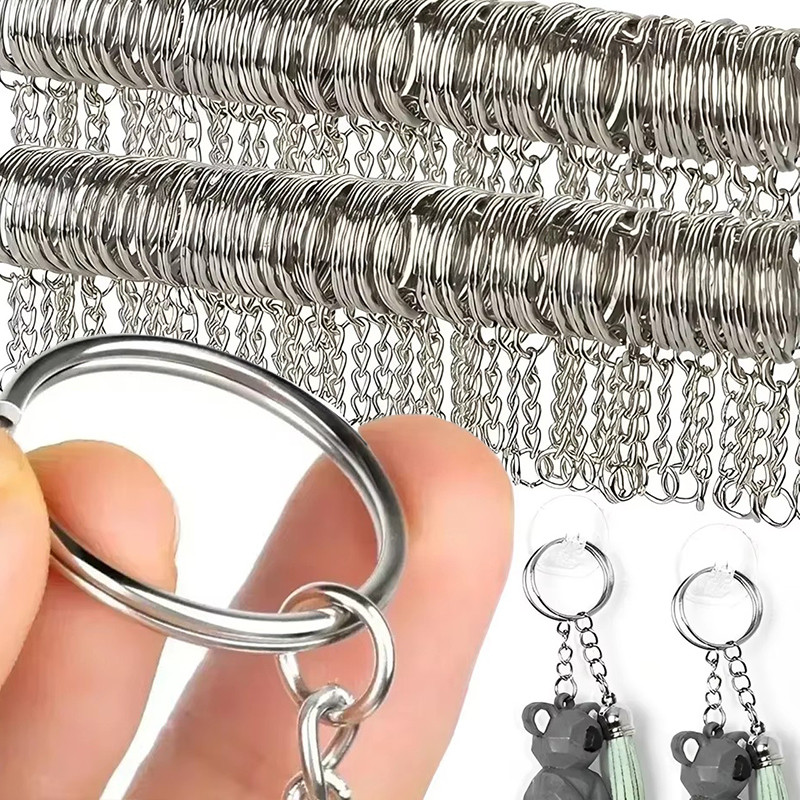 20/50 ชิ้นเงินโลหะแยกพวงกุญแจ - แยกแหวน Keyfob Key Chain - DIY เครื่องประดับพวงกุญแจจี้