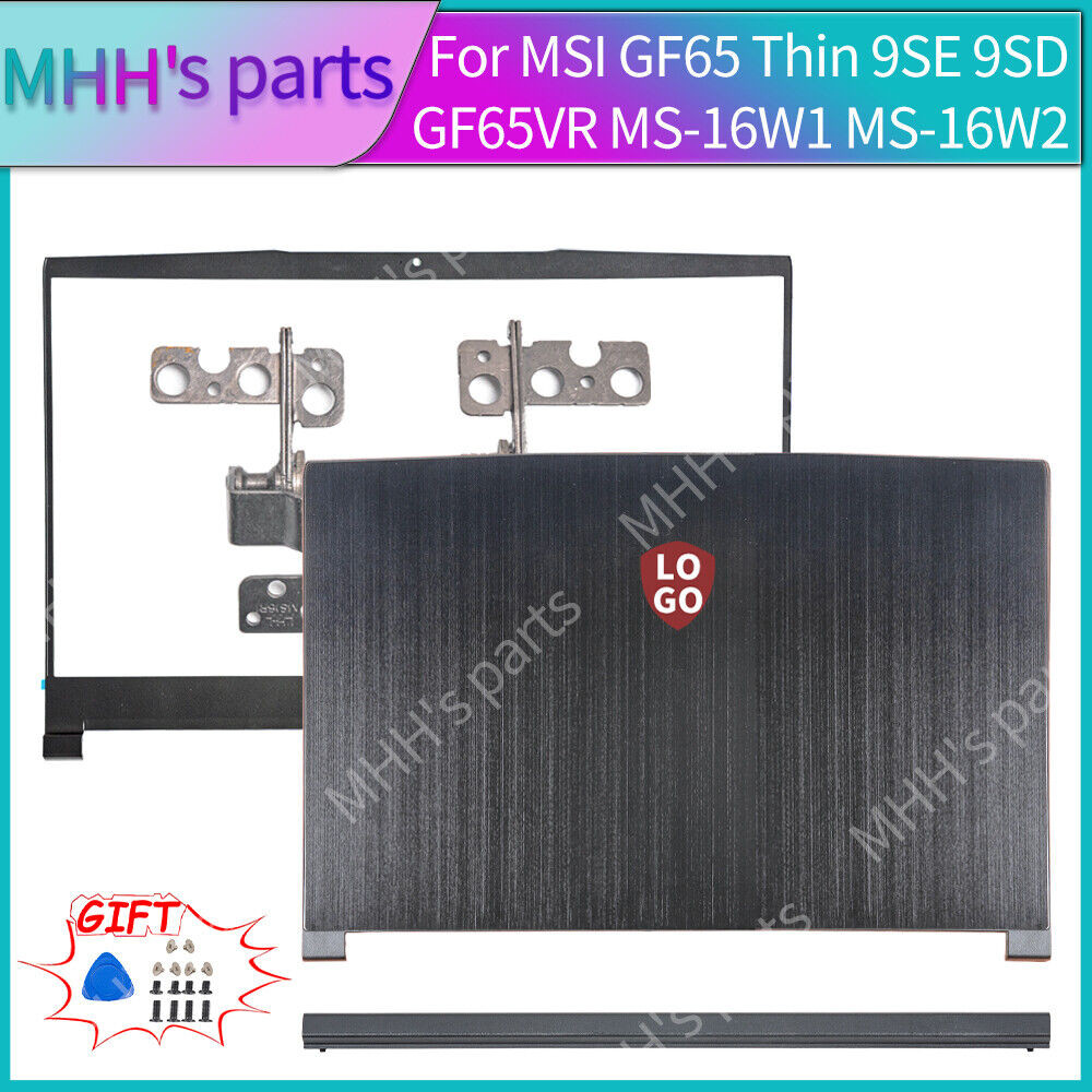 ฝาหลัง/bezel/บานพับสําหรับ MSI GF65 บาง 9SE 9SD GF65VR MS-16W1/W2 15.6 นิ้วอะไหล่โลหะเปลี่ยน