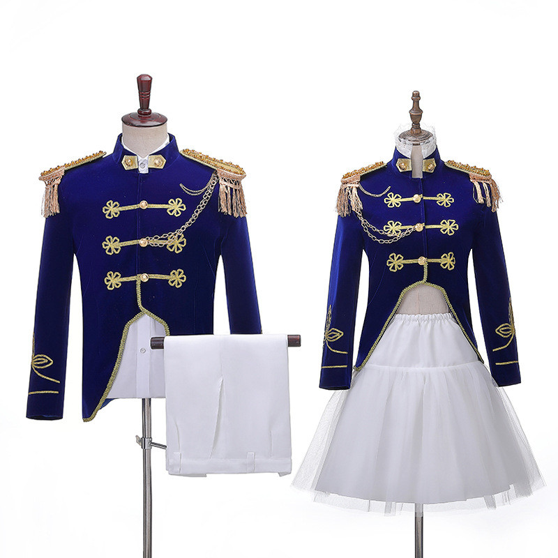 DD shopDD shop Stage Photo Couple Performance Costume Studio Photo Military Dress Suit Navy Male Fem