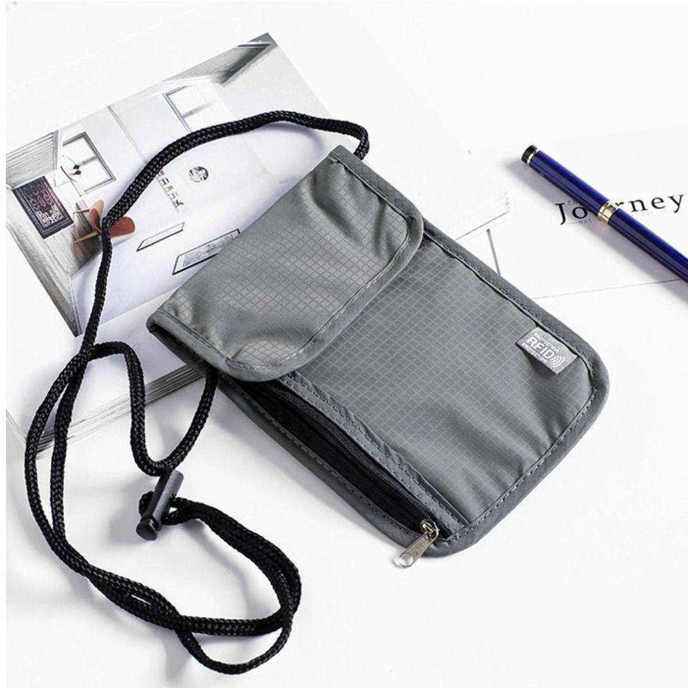 Luxeliving Rfid Passport Bag, Anti-Theft Neck Hanging Neck Wallet, Safety Rfid-Blocking Storage Organizer Multi-Pockets Document Case Protect Privacy