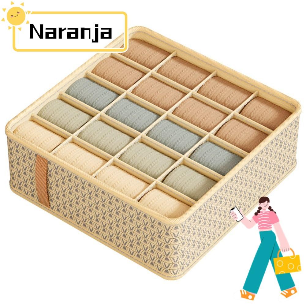 Naranja กล่องลิ้นชักแยก, กล่องเก็บชุดชั้นในระบายอากาศแบบพับได้, มัลติฟังก์ชั่นแบบพกพาพร้อมช่องใส่กระเป๋าจัดระเบียบ Home