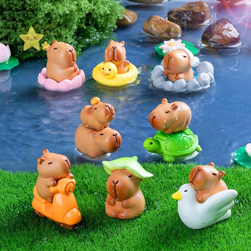 [JBTH] การ์ตูนน่ารัก Capybara Miniature Figurines แฟชั่นสร้างสรรค์มินิสัตว์ตุ๊กตา Kawaii DIY อุปกรณ์ตกแต่งบ้านของขวัญ [JB]
