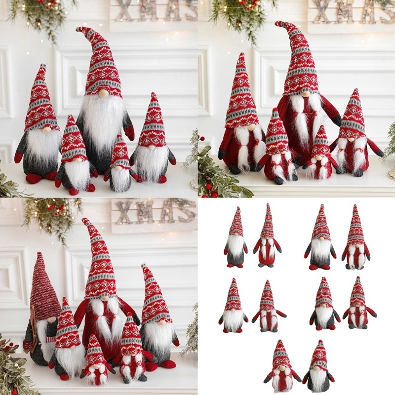 Zzz คริสต์มาส Gnomes แขวนเครื่องประดับ Plushie Rudolph ของเล่นสําหรับวันหยุดตกแต่งหมวกถักนุ่ม