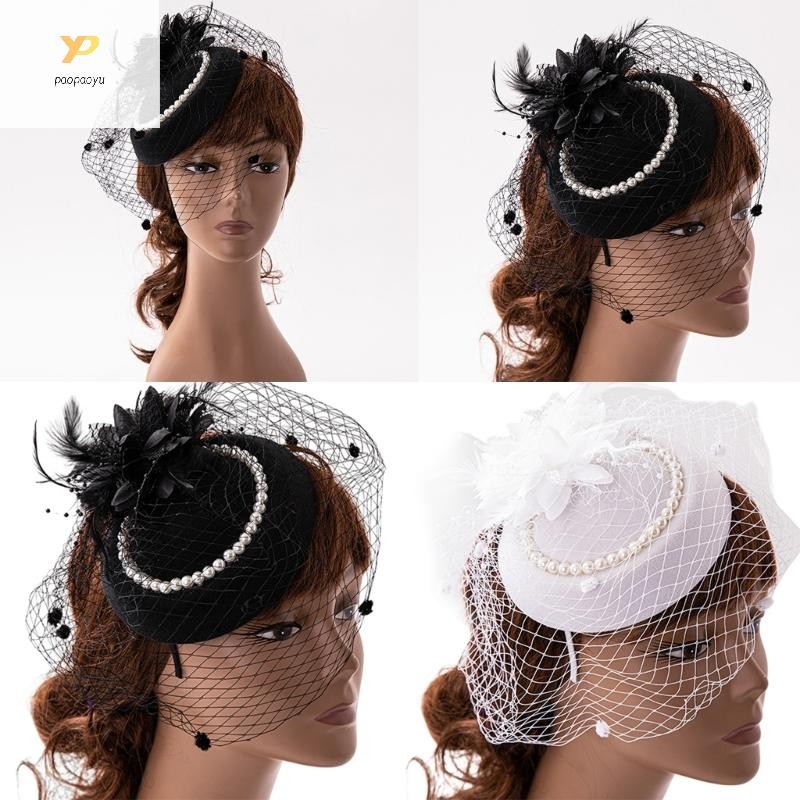 Ppy Party Fascinator Derby หมวกผู้หญิง Fascinator ที่คาดผม Feather Fascinator