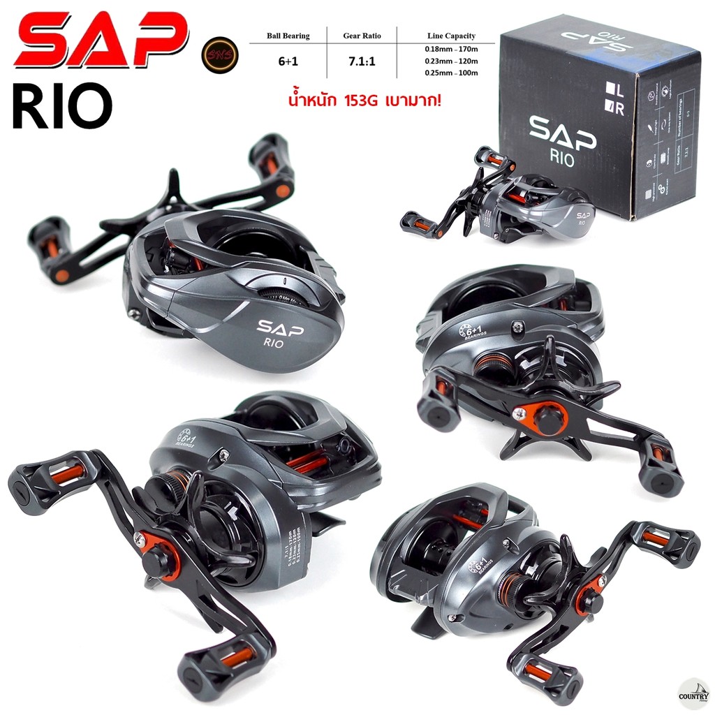 รอกตกปลา SAP RIO รอบ 7.1:1 น้ำหนัก 153G เบามาก หมุนลื่น เบรกแน่น