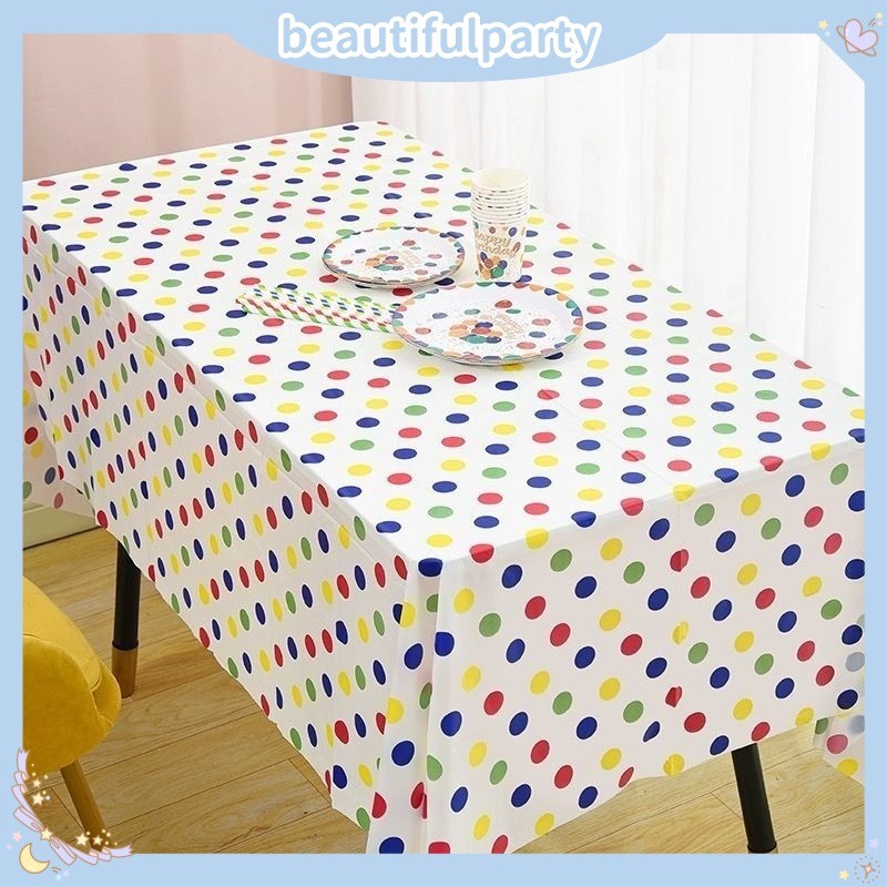 ร้อนขายผ้าปูโต๊ะทิ้งที่มีจุด/บอลลูนสําหรับเด็กวันเกิดครั้งแรกของเด็กทารกตกแต่งพรรคซัพพลายผ้าปูโต๊ะ - รูปที่ 4