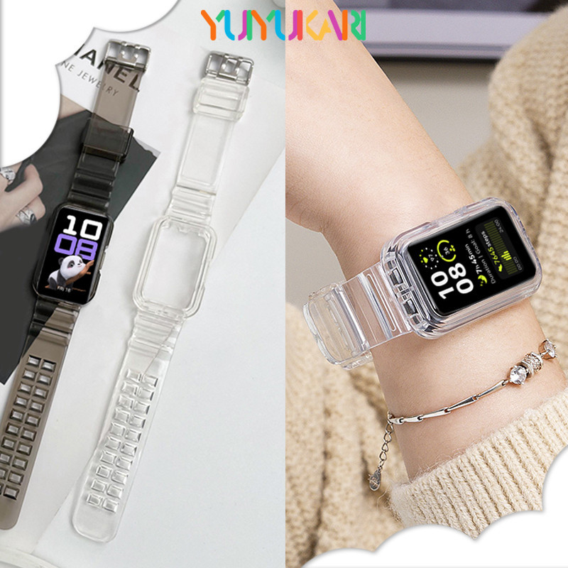 สายรัดกรณี TPU สำหรับ for Huawei Band 10 9 8 แถบเปลี่ยน Anti Gores อุปกรณ์เสริมสำหรับ for Smartwatch Huawei Band 7