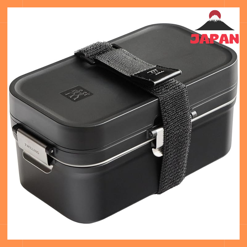 ZWILLING "Fresh & Save Vacuum Lunch Box Black" Bento Box with Cutlery and Sauce Container, Airtight 