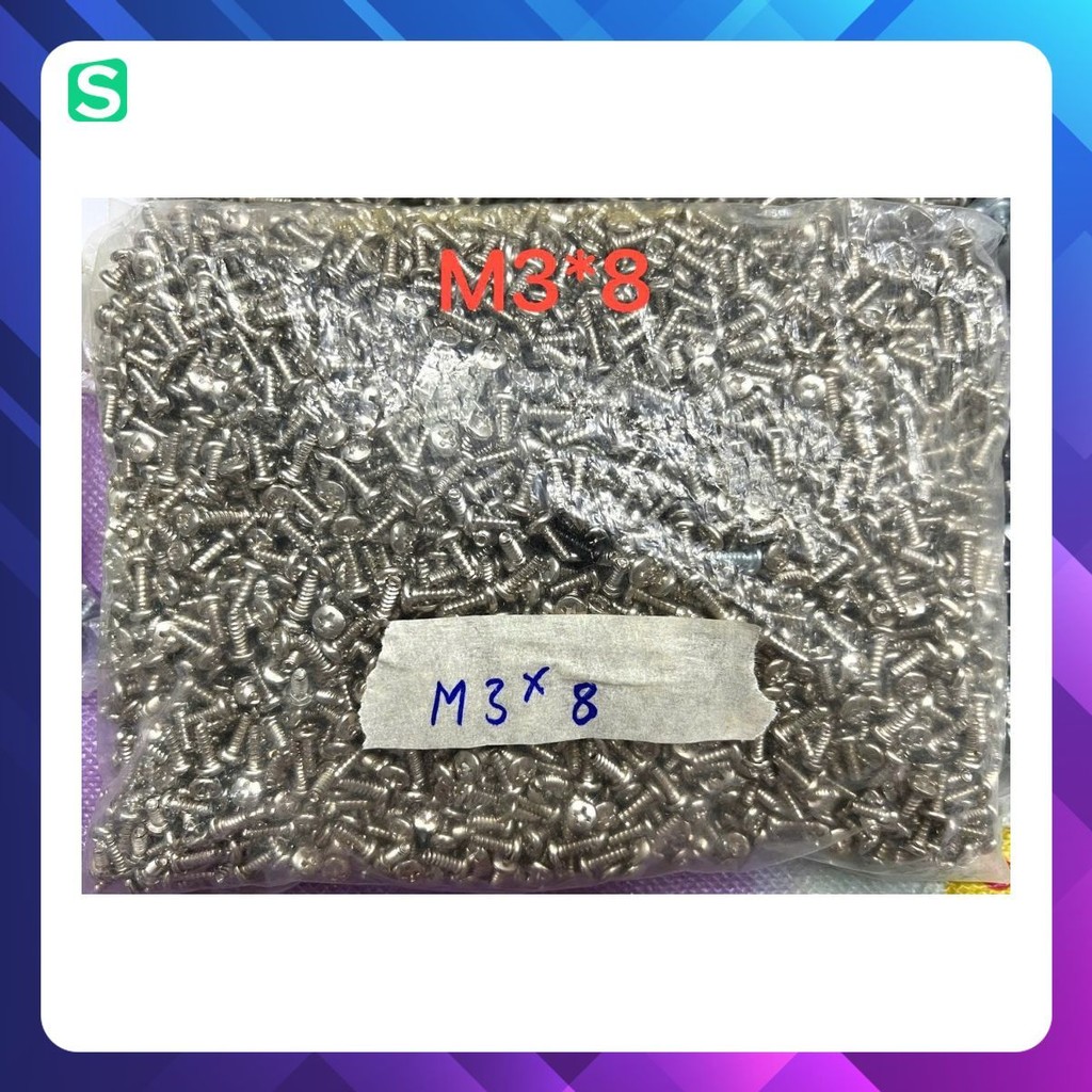 [ 100 ชิ้น ] AMPLI SCREWS...( M3x8 M3x10 M3x17 M3x18 รุ่น สี)...